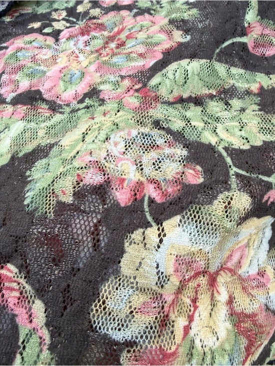 Y2k Vintage Mesh Top lettuce hem preloved sheer preloved floral 2000s - Picture 5 of 7